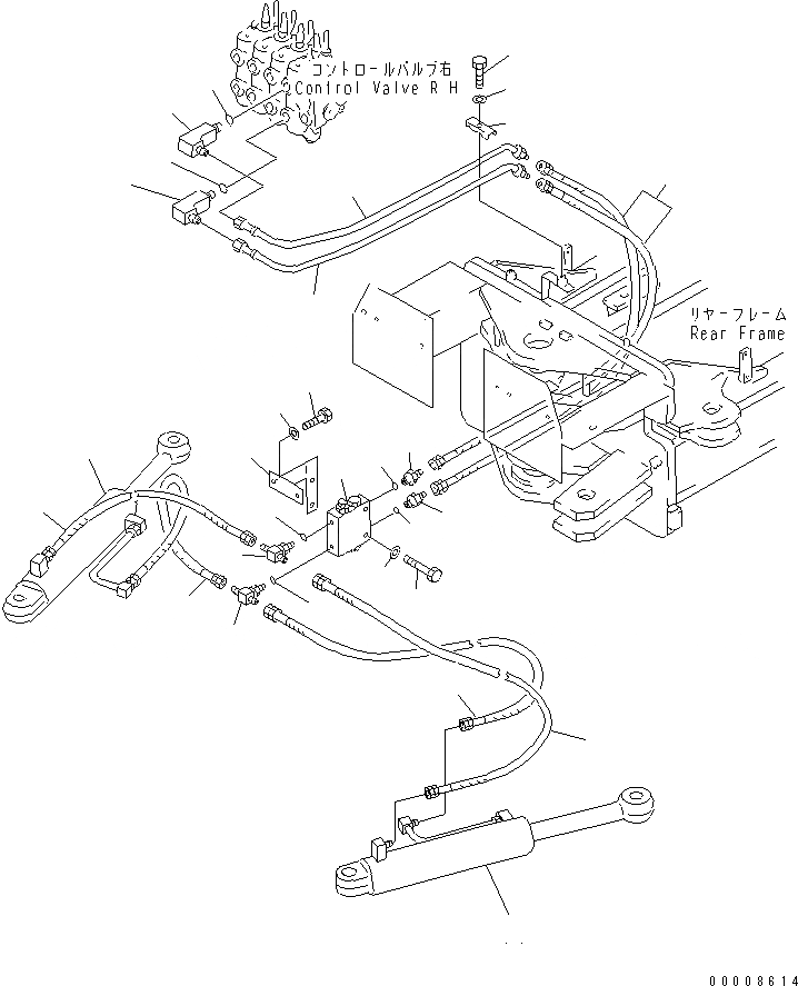 Схема запчастей Komatsu GD521A-1 - ГИДРОЛИНИЯ (ЦИЛИНДР СОЧЛЕНЕНИЯ ЛИНИЯ)(№9-) ГИДРАВЛИКА