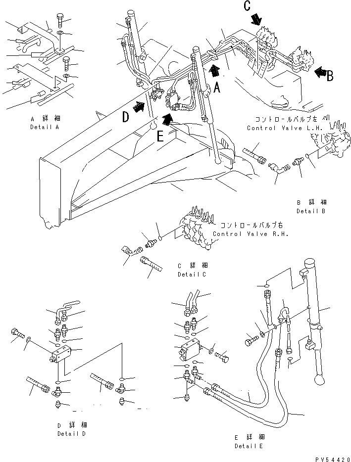 Схема запчастей Komatsu GD521A-1 - ГИДРОЛИНИЯ (ЦИЛИНДР ПОДЪЕМА ОТВАЛА ЛИНИЯ)(№9-) ГИДРАВЛИКА