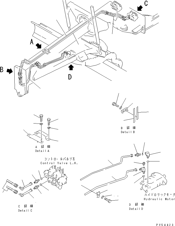 Схема запчастей Komatsu GD521A-1 - ГИДРОЛИНИЯ (CIRCLE МОТОР ЛИНИЯ) ГИДРАВЛИКА
