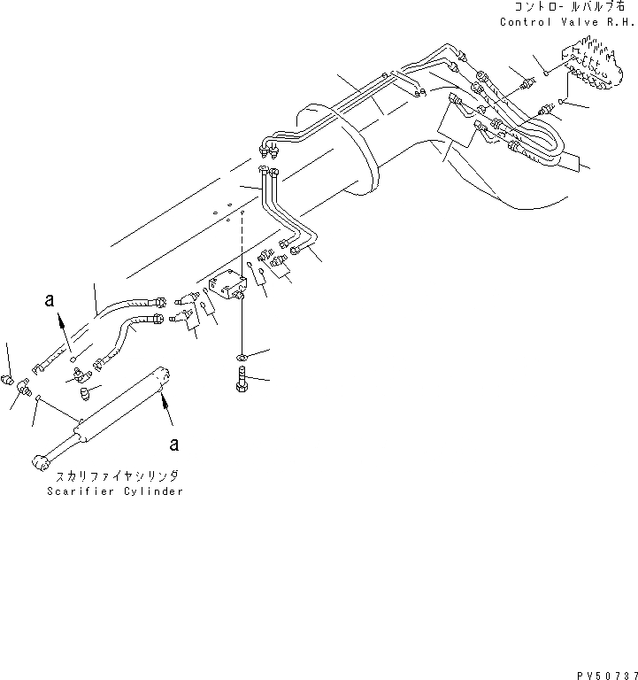 Схема запчастей Komatsu GD521A-1 - ГИДРОЛИНИЯ (SCARIFIER ЛИНИЯ ЦИЛИНДРА) (/)(№-9) ГИДРАВЛИКА