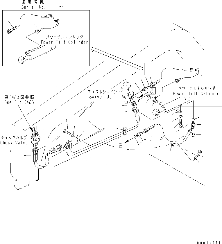 Схема запчастей Komatsu GD521A-1 - ГИДРОЛИНИЯ (ЦИЛИНДР НАКЛОНА ЛИНИЯ) (/)(№-) ГИДРАВЛИКА