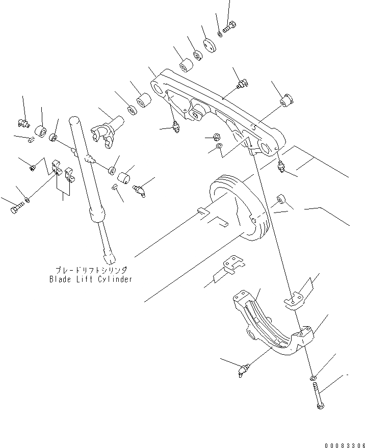 Схема запчастей Komatsu GD521A-1 - ПОДЪЕМ ОТВАЛА РАБОЧЕЕ ОБОРУДОВАНИЕ