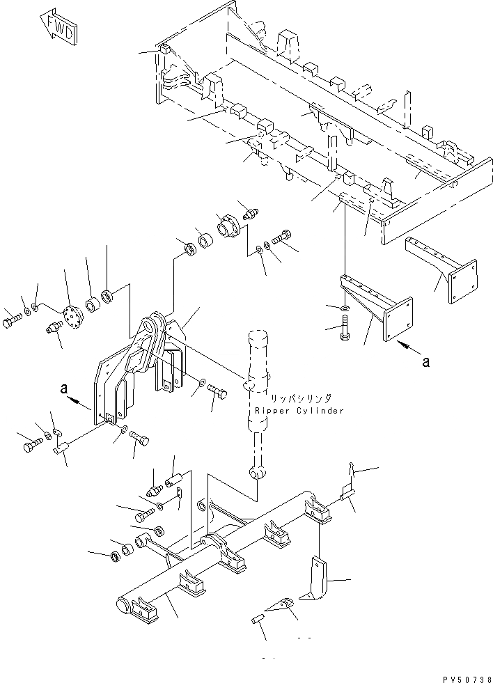 Схема запчастей Komatsu GD521A-1 - ЗАДН. КРЕПЛЕНИЕ РЫХЛИТЕЛЬ РАБОЧЕЕ ОБОРУДОВАНИЕ