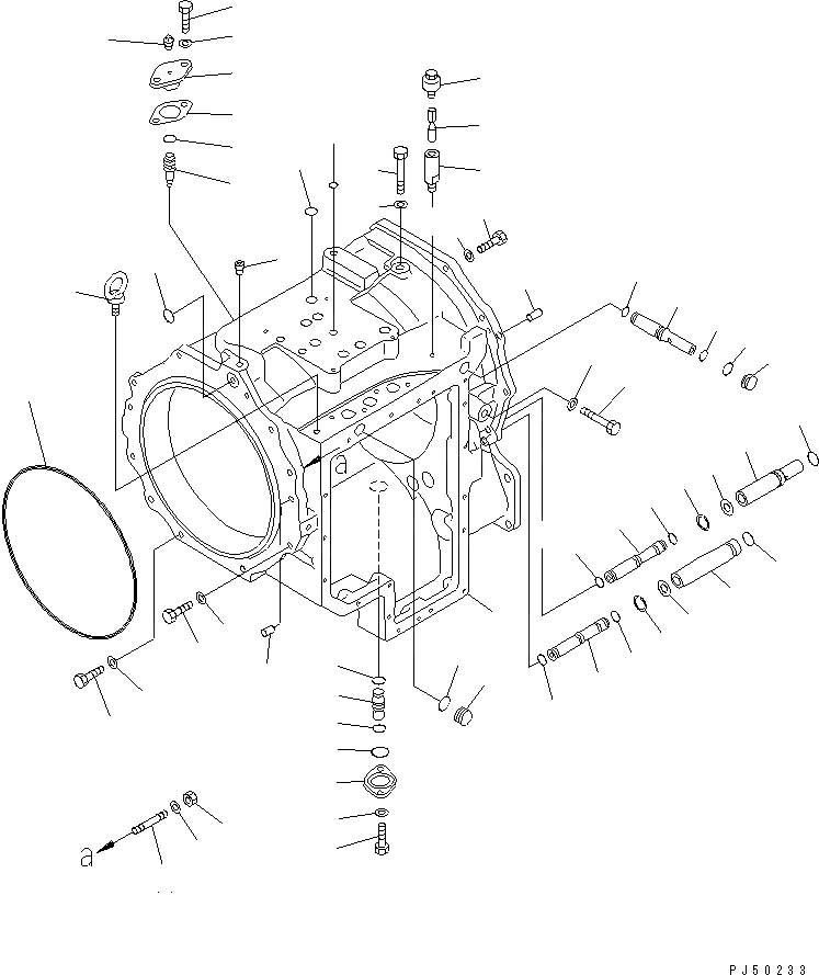 Схема запчастей Komatsu GD525A-1 - ТРАНСМИССИЯ (КОРПУС ТРАНСМИССИИ)(№-9) СИЛОВАЯ ПЕРЕДАЧА