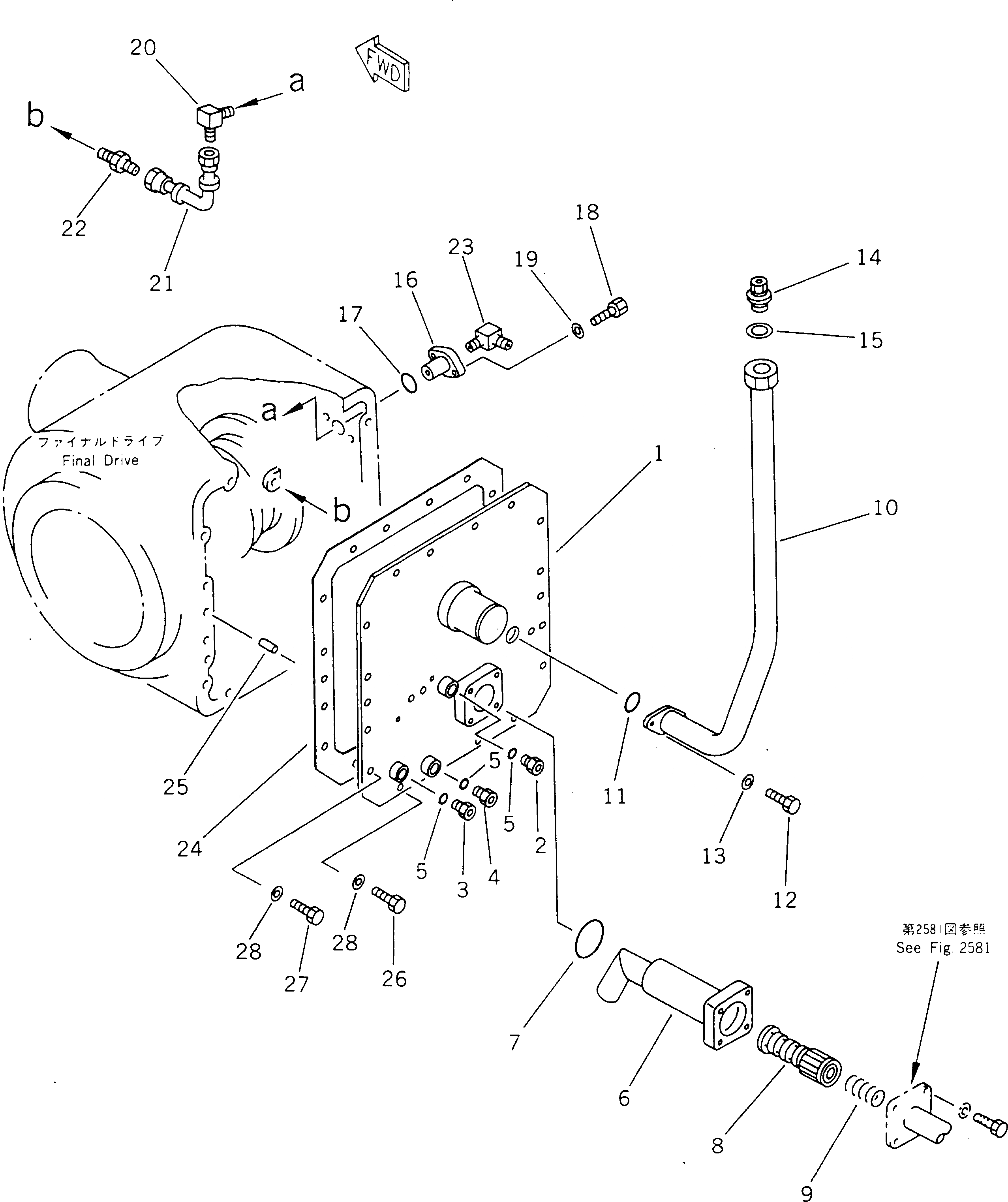 Схема запчастей Komatsu GD525A-1 - КОРПУС КОНЕЧН. ПЕРЕДАЧИ (/) СИЛОВАЯ ПЕРЕДАЧА