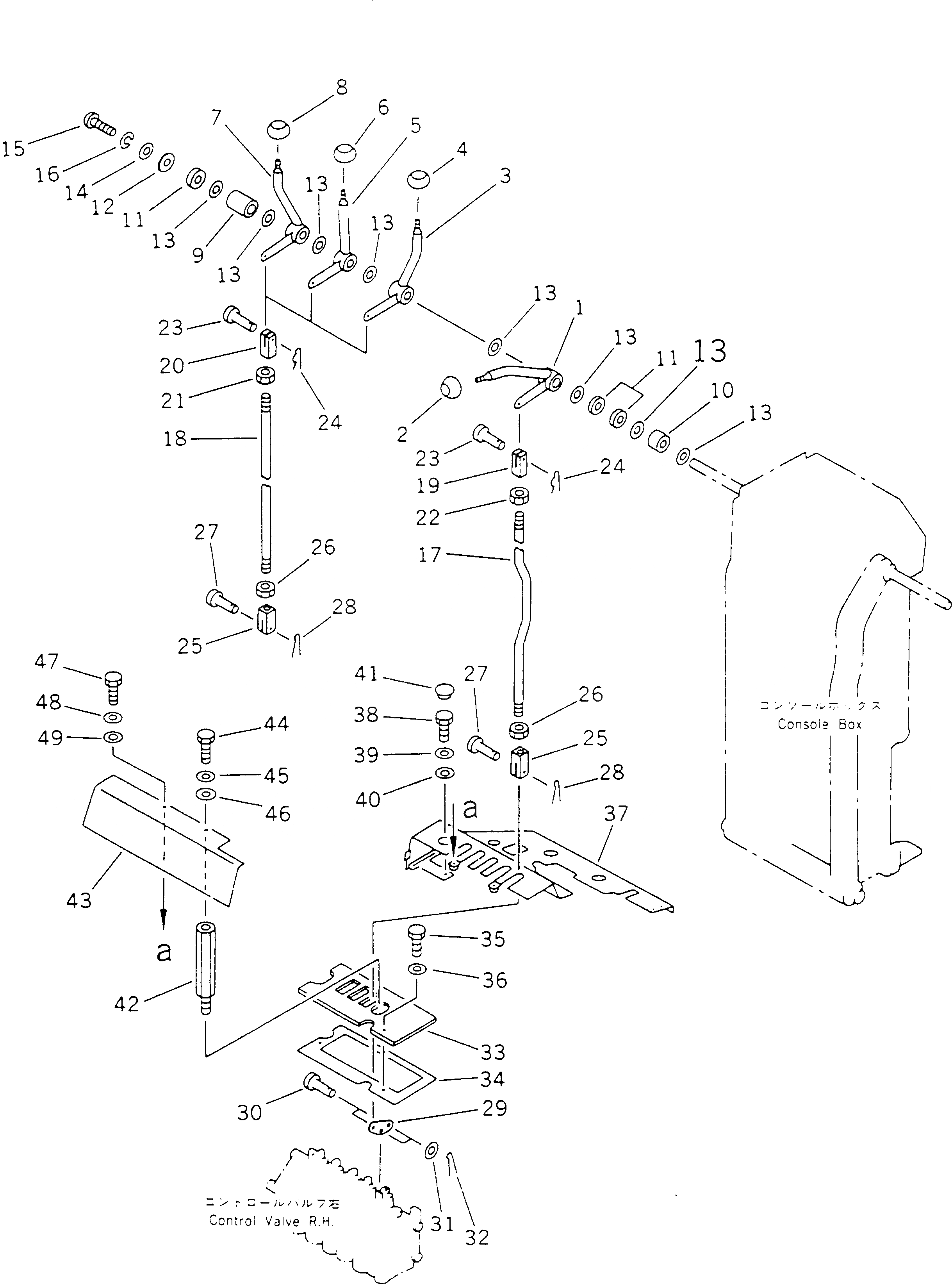 Схема запчастей Komatsu GD525A-1 - ГИДРАВЛ РЫЧАГ УПРАВЛ-Я¤ ПРАВ. СИСТЕМА УПРАВЛЕНИЯ