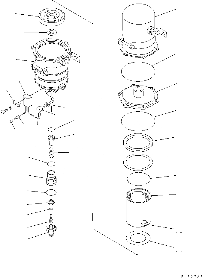 Схема запчастей Komatsu GD525A-1 - ВОЗД. ВЛАГООТДЕЛИТЕЛЬ СИСТЕМА УПРАВЛЕНИЯ