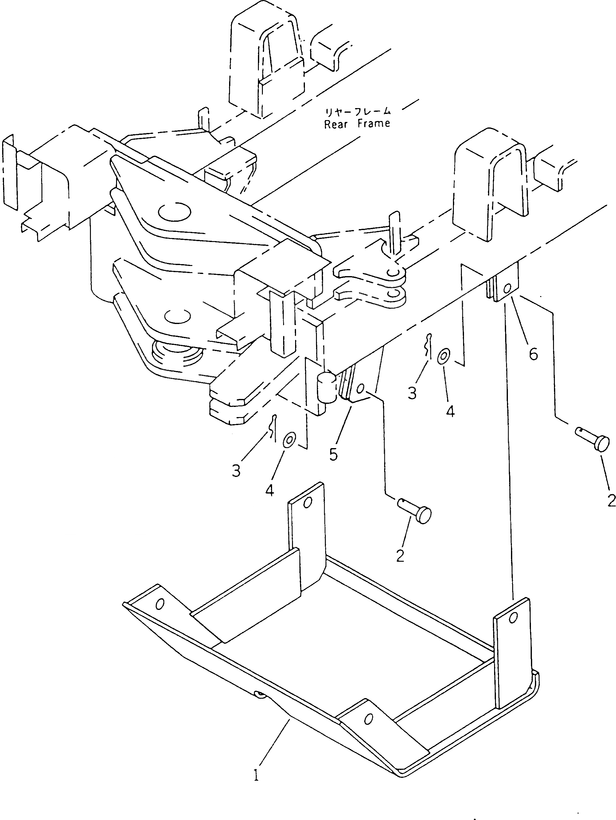 Схема запчастей Komatsu GD525A-1 - НИЖН. ЗАЩИТА ТРАНСМИССИИ РАМА И ЧАСТИ КОРПУСА