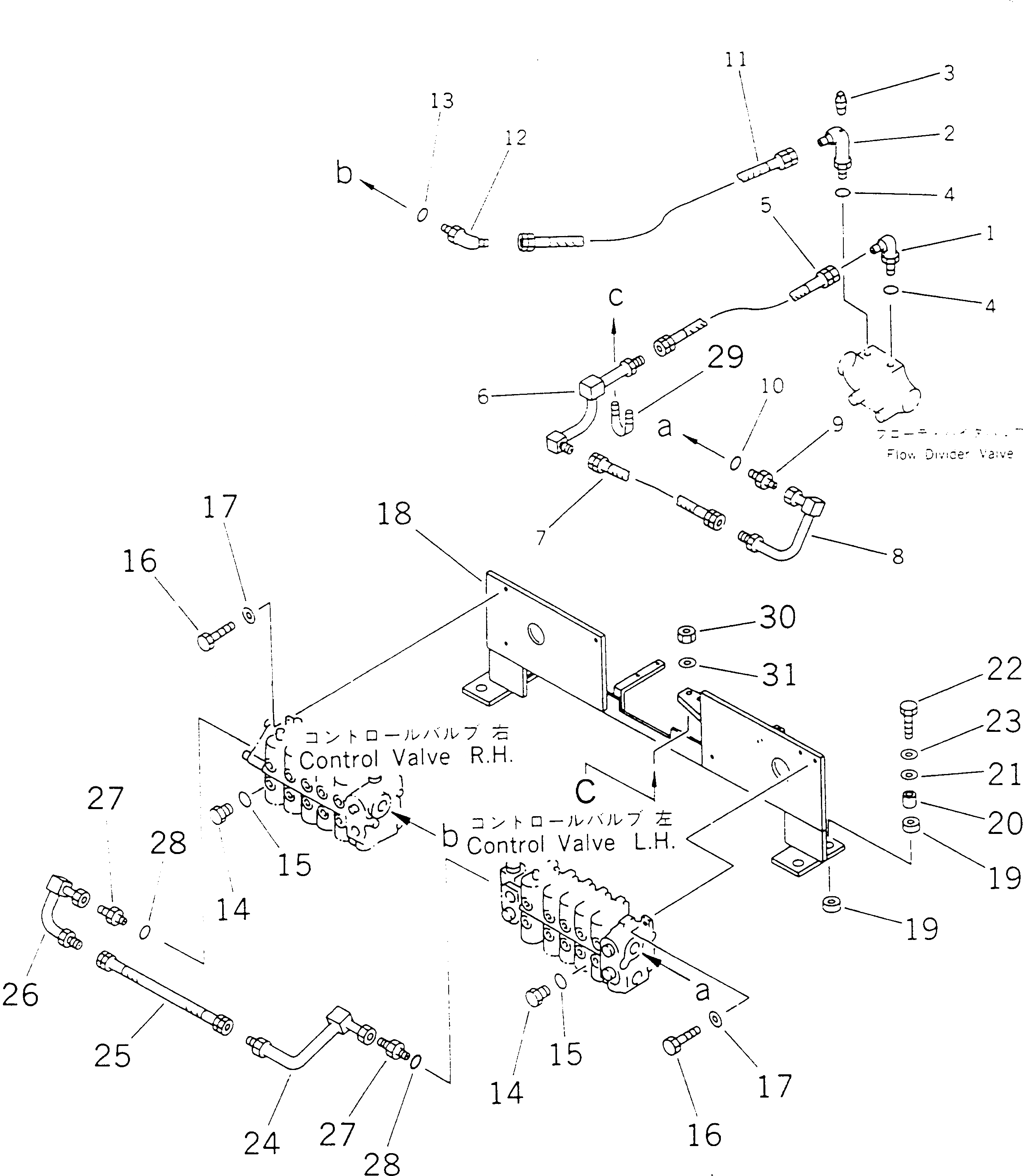 Схема запчастей Komatsu GD525A-1 - ГИДРОЛИНИЯ (КЛАПАН ДЕЛИТЕЛЯ ПОТОКА - УПРАВЛЯЮЩ. КЛАПАН) ГИДРАВЛИКА