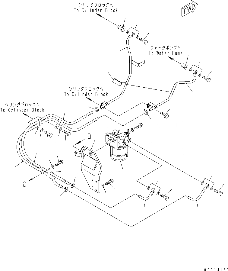 Схема запчастей Komatsu GD555-3A - ДВИГАТЕЛЬ АКСЕССУАРЫ (АНТИКОРРОЗ. ЭЛЕМЕНТ REGISTER)(№-) КОМПОНЕНТЫ ДВИГАТЕЛЯ