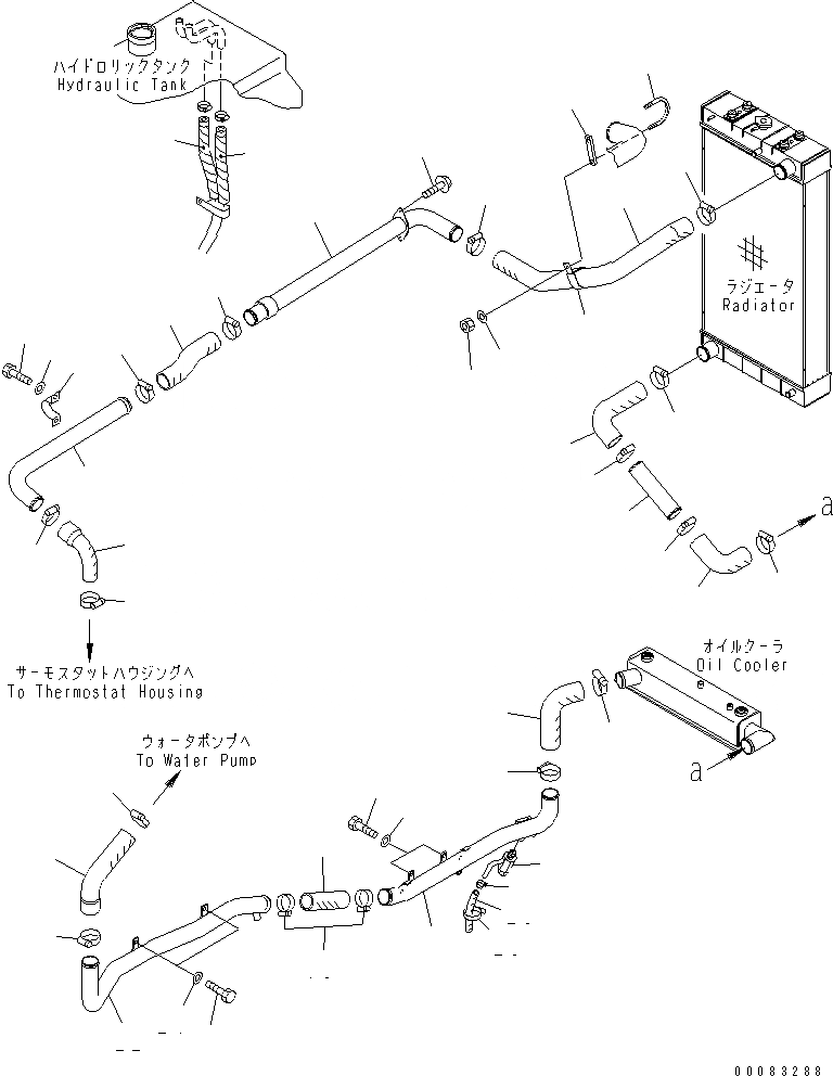 Схема запчастей Komatsu GD555-3A - РАДИАТОР (СИСТЕМА ТРУБ РАДИАТОРА) (ДЛЯ ВЫСОК. ЕМК. РАДИАТОР)(№-) СИСТЕМА ОХЛАЖДЕНИЯ