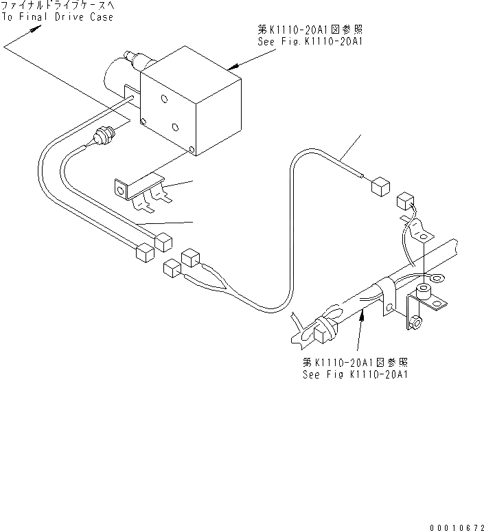 Схема запчастей Komatsu GD555-3A - ЗАДН. Э/ПРОВОДКА (бЛОК. ДИФФЕРЕНЦИАЛА ЛИНИЯ)(№-) ЭЛЕКТРИКА