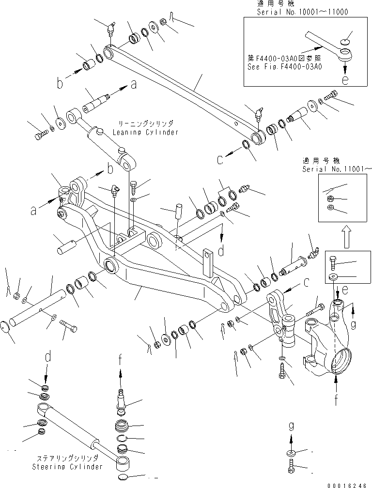 Схема запчастей Komatsu GD555-3A - ПЕРЕДНИЙ МОСТ (СУППОРТ МОСТА) ТРАНСМИССИЯ