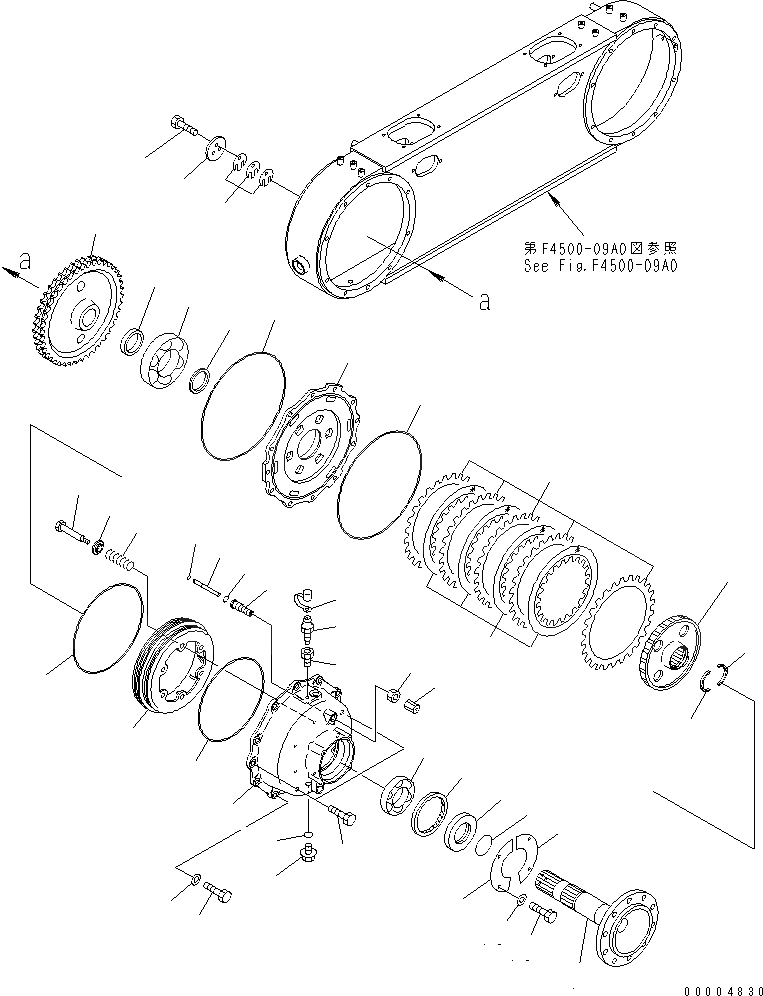 Схема запчастей Komatsu GD555-3A - ЗАДН. МОСТ (СДВОЕНН. ПРИВОД) (ПЕРЕДН. PLANETARY) (NO ДИФФЕРЕНЦ.) ТРАНСМИССИЯ