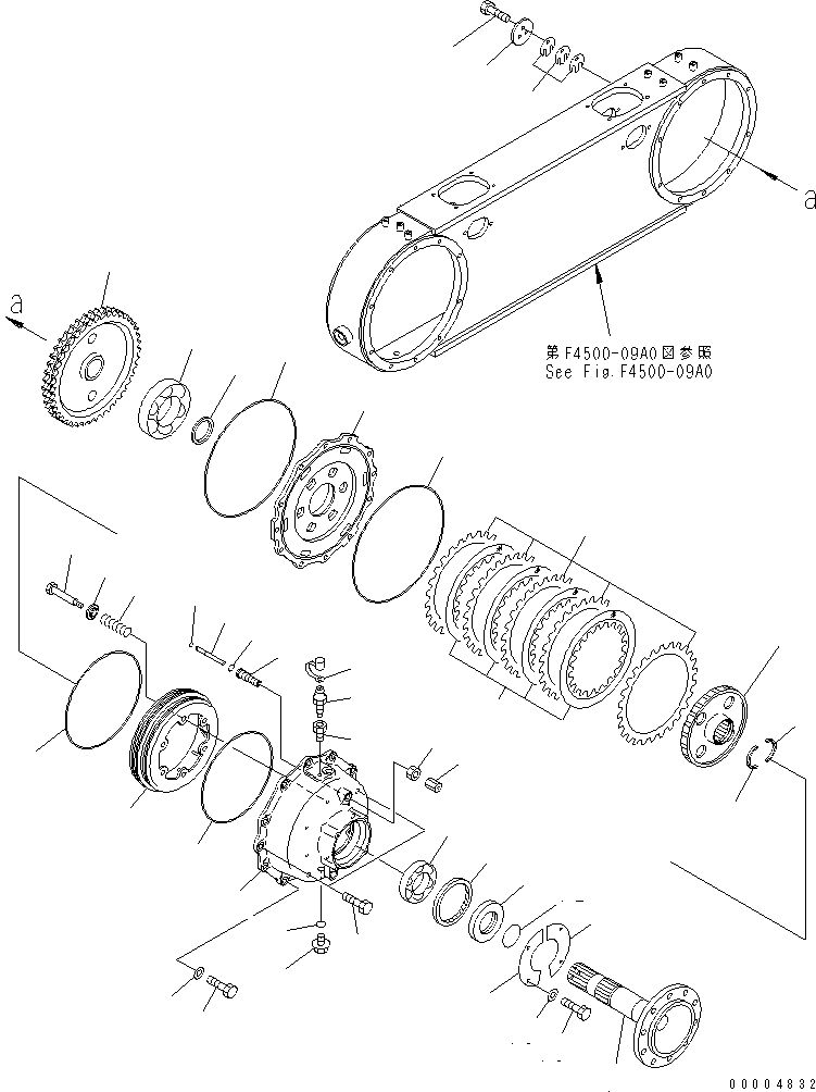 Схема запчастей Komatsu GD555-3A - ЗАДН. МОСТ (СДВОЕНН. ПРИВОД) (ЗАДН. PLANETARY) (NO ДИФФЕРЕНЦ.) ТРАНСМИССИЯ