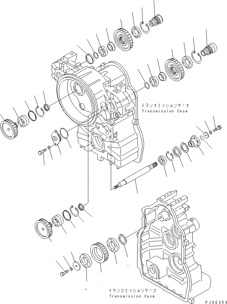 Схема запчастей Komatsu GD555-3A - ТРАНСМИССИЯ (МЕХ-М ОТБОРА МОЩН-ТИ И ЛЕНИВЕЦ) ТРАНСМИССИЯ
