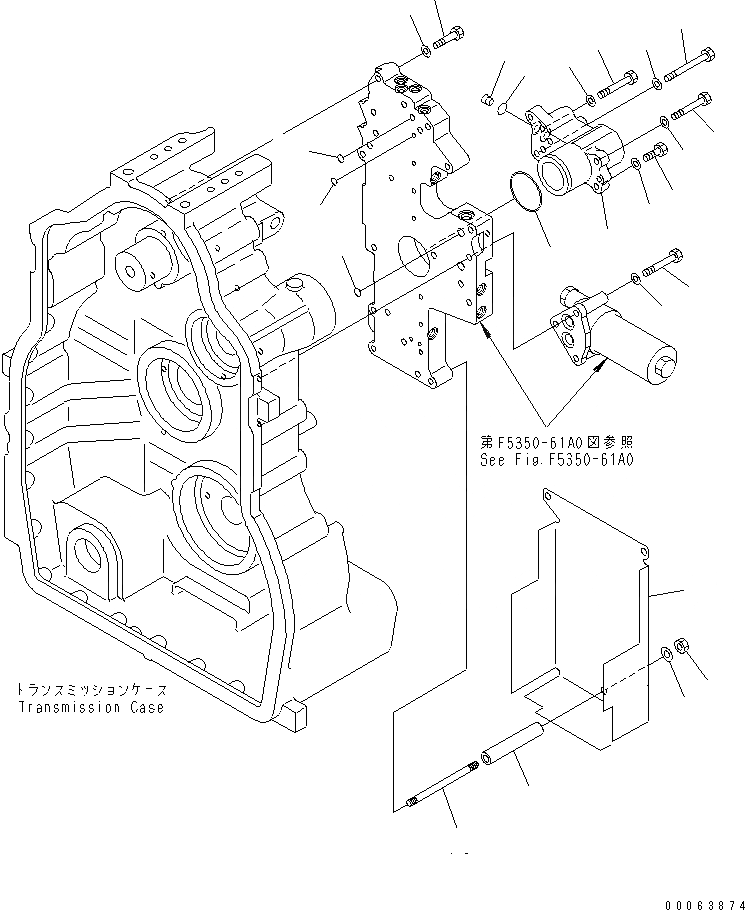 Схема запчастей Komatsu GD555-3A - КРЕПЛЕНИЕ КОНТРОЛЬНОГО КЛАПАНА ТРАНСМИССИЯ