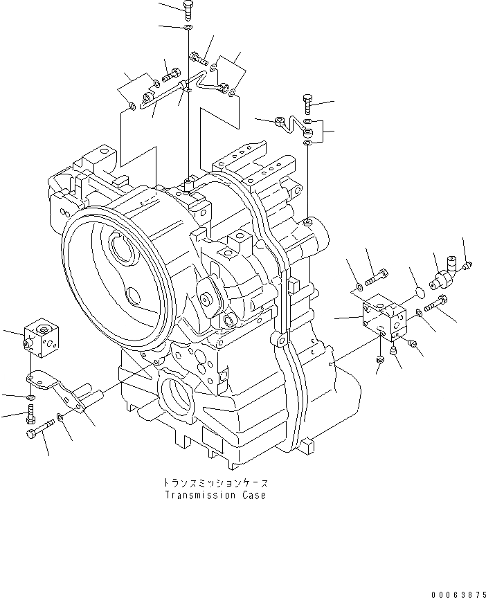 Схема запчастей Komatsu GD555-3A - ТРАНСМИССИЯ (ТРУБЫ /) ТРАНСМИССИЯ