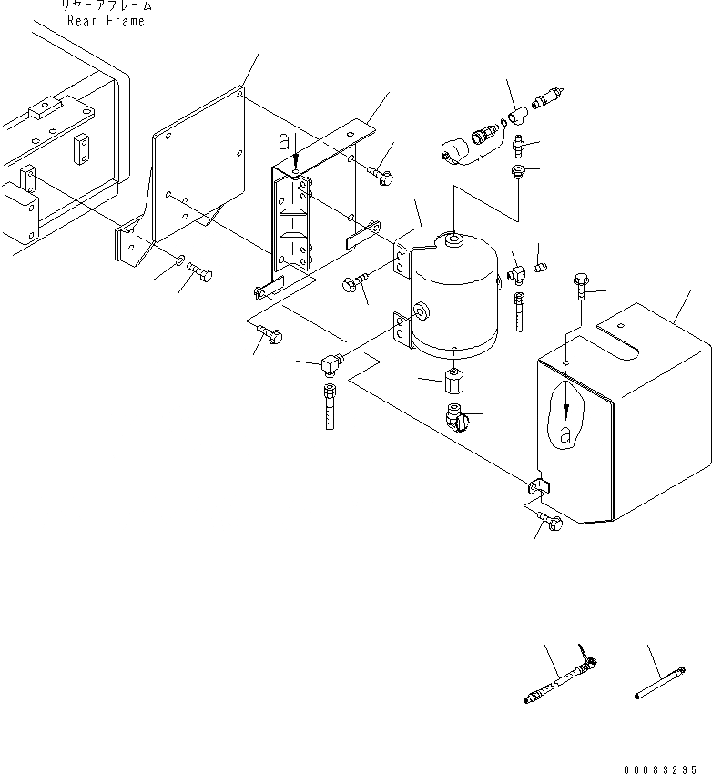 Схема запчастей Komatsu GD555-3A - НАКАЧИВАНИЕ ШИН СИСТЕМА (/) (ДЛЯ ВЫСОК. ЕМК. РАДИАТОР)(№-) ВОЗД. СИСТЕМА