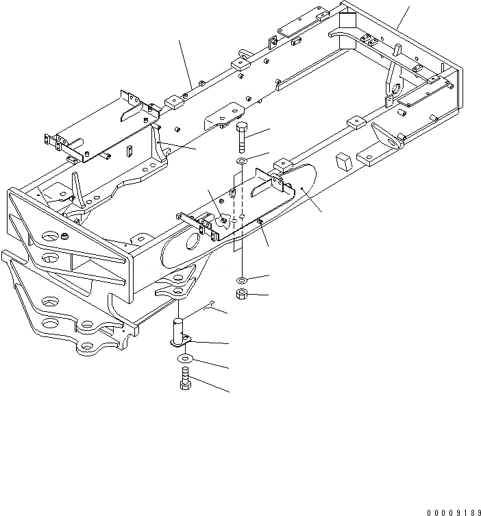 Схема запчастей Komatsu GD555-3A - ЗАДН. РАМА И ПАЛЕЦ (ДЛЯ РЫХЛИТЕЛЬ С SCARIFIER TOOTH)(№-) РАМА И КОМПОНЕНТЫ