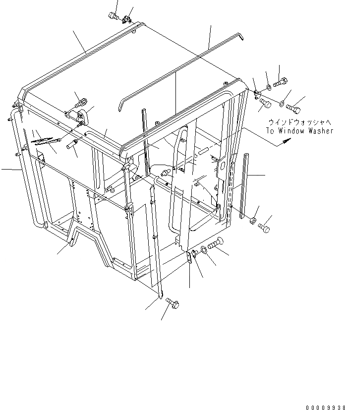 Схема запчастей Komatsu GD555-3A - КАБИНА (КАБИНА EXTERIOR ЧАСТИ) (НИЗ. КАБИНА ROPS) КАБИНА ОПЕРАТОРА И СИСТЕМА УПРАВЛЕНИЯ