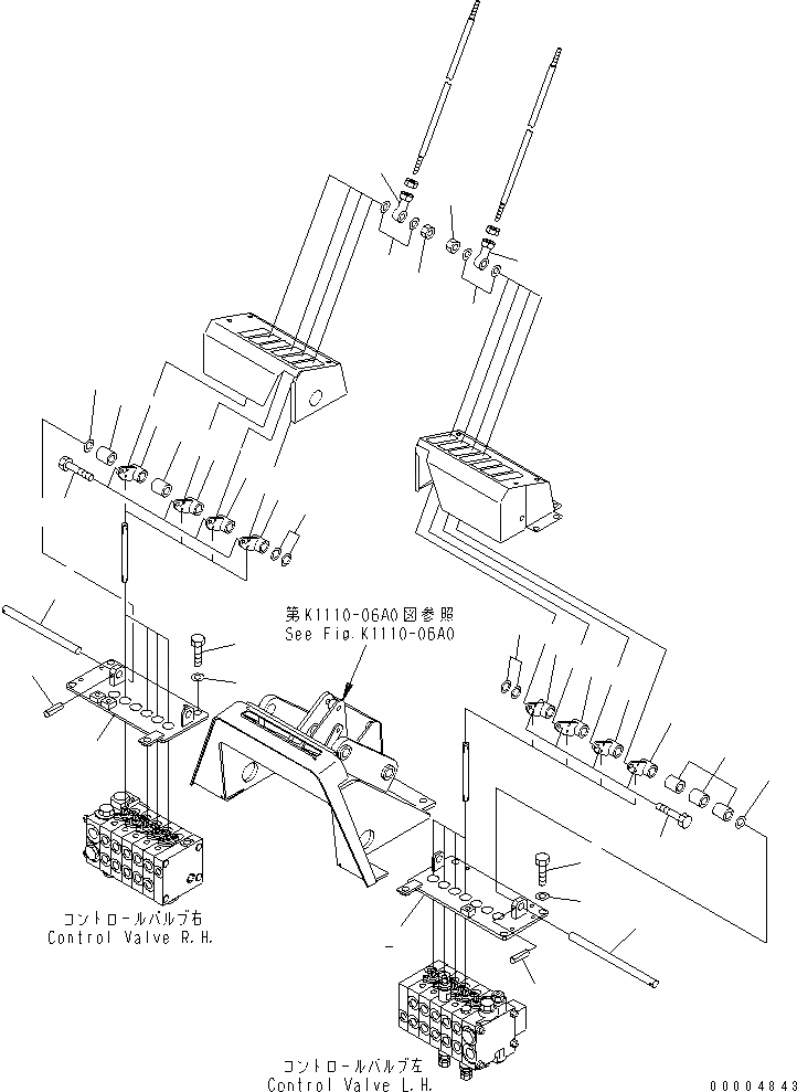 Схема запчастей Komatsu GD555-3A - РЫЧАГ УПРАВЛЕНИЯ РАБОЧИМ ОБОРУДОВАНИЕМ КАБИНА ОПЕРАТОРА И СИСТЕМА УПРАВЛЕНИЯ