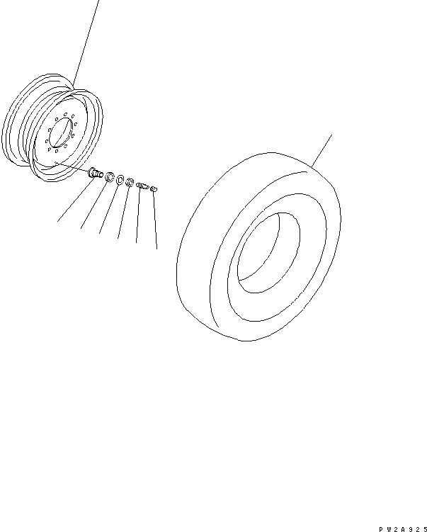 Схема запчастей Komatsu GD555-3A - SPARE ШИНЫ (.--PR) (9 ОБОД КОЛЕСА И ШИНЫ
