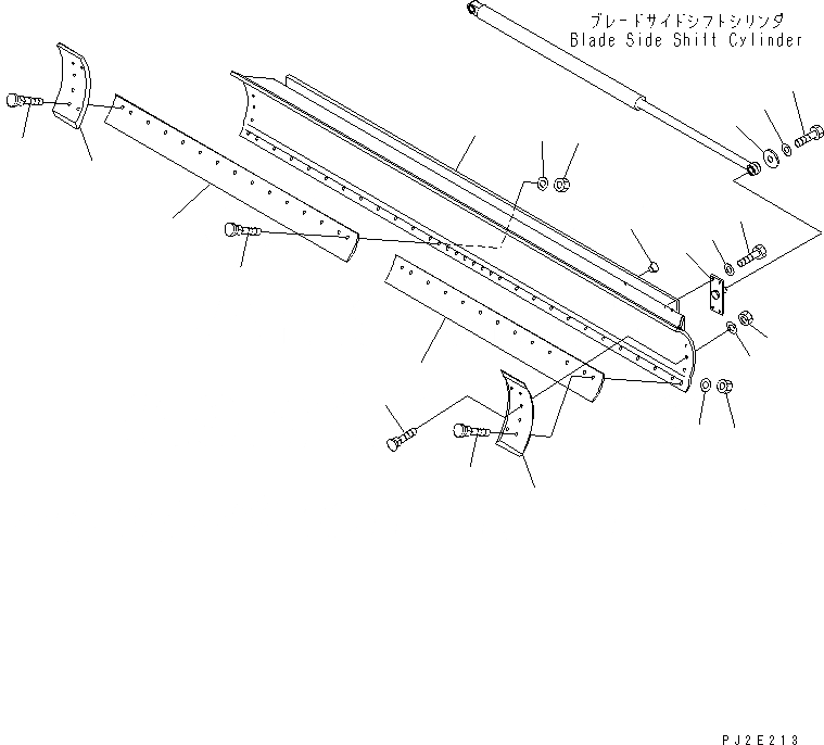 Схема запчастей Komatsu GD555-3A - ОТВАЛ (.M) (С END BIT)(№9-) РАБОЧЕЕ ОБОРУДОВАНИЕ