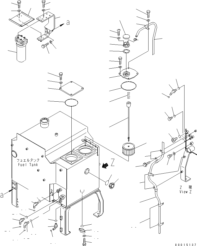 Схема запчастей Komatsu GD555-3 - ГИДР. БАК. (АКСЕССУАРЫ) (CALIДЛЯNIA СПЕЦ-Я.)(№-) ГИДРАВЛИКА
