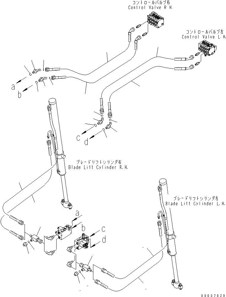 Схема запчастей Komatsu GD555-3 - ГИДРОЛИНИЯ (ЦИЛИНДР ПОДЪЕМА ОТВАЛА ЛИНИЯ) (ДЛЯ DMC)(№-) ГИДРАВЛИКА