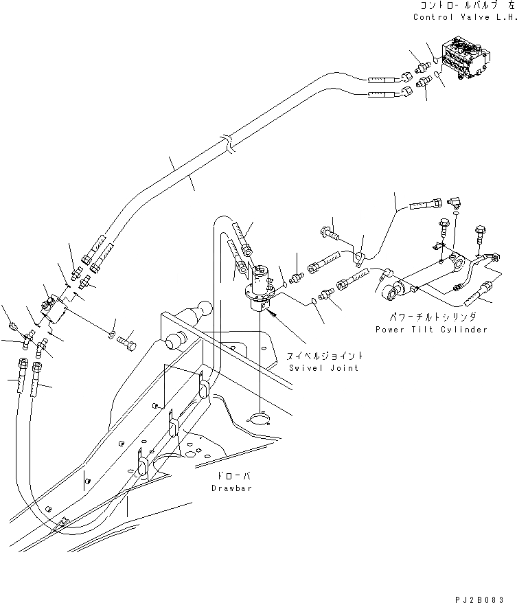Схема запчастей Komatsu GD555-3 - ГИДРОЛИНИЯ (ЦИЛИНДР НАКЛОНА ЛИНИЯ)(№-) ГИДРАВЛИКА