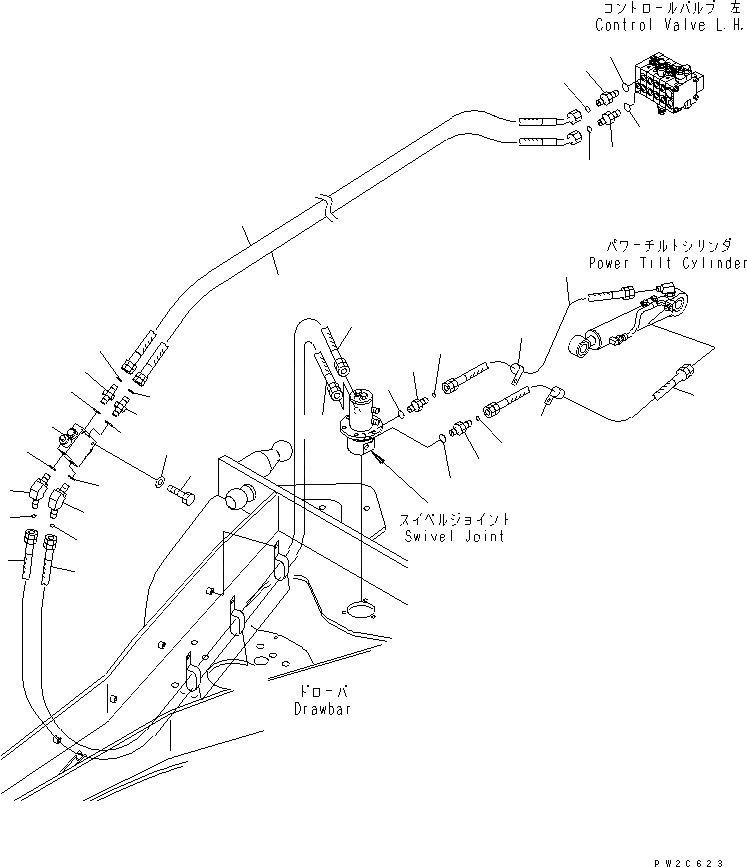 Схема запчастей Komatsu GD555-3 - ГИДРОЛИНИЯ (ЦИЛИНДР НАКЛОНА ЛИНИЯ)(№-) ГИДРАВЛИКА
