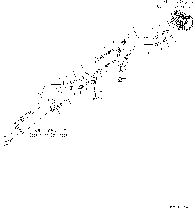 Схема запчастей Komatsu GD555-3 - ГИДРОЛИНИЯ (SCARIFIER ЛИНИЯ)(№-) ГИДРАВЛИКА