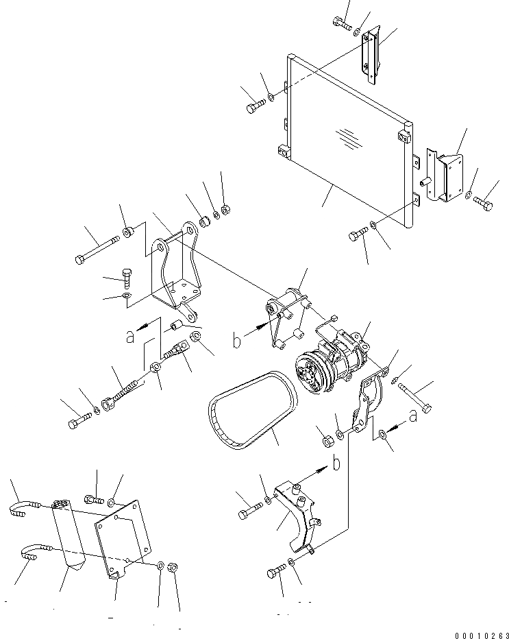 Схема запчастей Komatsu GD555-3 - КОНДИЦ. ВОЗДУХА (КОНДИЦ. ВОЗДУХА ОБОРУД-Е И ЭЛЕМЕНТЫ КРЕПЛЕНИЯ)(№-) КАБИНА ОПЕРАТОРА И СИСТЕМА УПРАВЛЕНИЯ