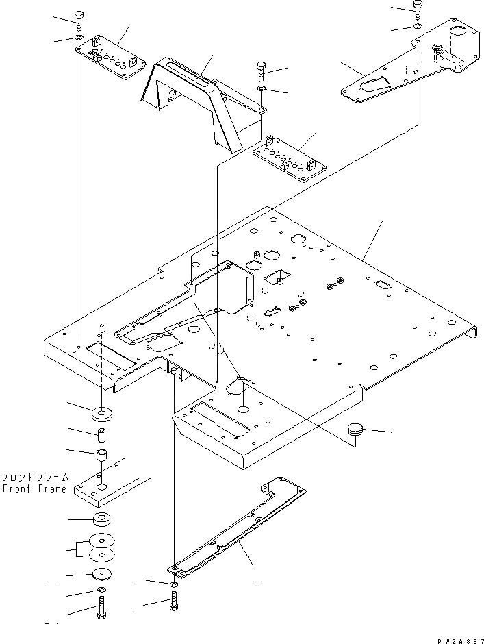 Схема запчастей Komatsu GD555-3 - ПЛАТФОРМА(№-..) КАБИНА ОПЕРАТОРА И СИСТЕМА УПРАВЛЕНИЯ