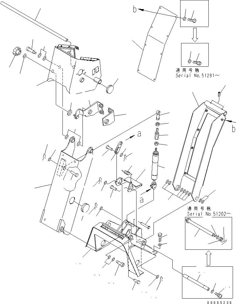 Схема запчастей Komatsu GD555-3 - РУЛЕВ. УПРАВЛЕНИЕ POST (/)(№-) КАБИНА ОПЕРАТОРА И СИСТЕМА УПРАВЛЕНИЯ