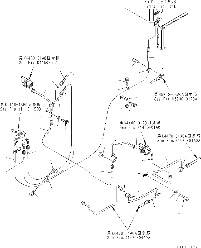 Схема запчастей Komatsu GD555-3 - ПЕДАЛЬ ТОРМОЗА ТРУБЫ (/)(№-) КАБИНА ОПЕРАТОРА И СИСТЕМА УПРАВЛЕНИЯ