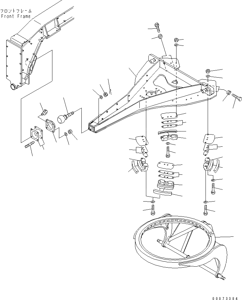 Схема запчастей Komatsu GD555-3 - СЦЕПНОЕ УСТРОЙСТВО И КОЛЬЦЕВ. СУППОРТ (ДЛЯ NON IRON GUIDE ПЛАСТИНА) ( CIRCLE)(№-) РАБОЧЕЕ ОБОРУДОВАНИЕ