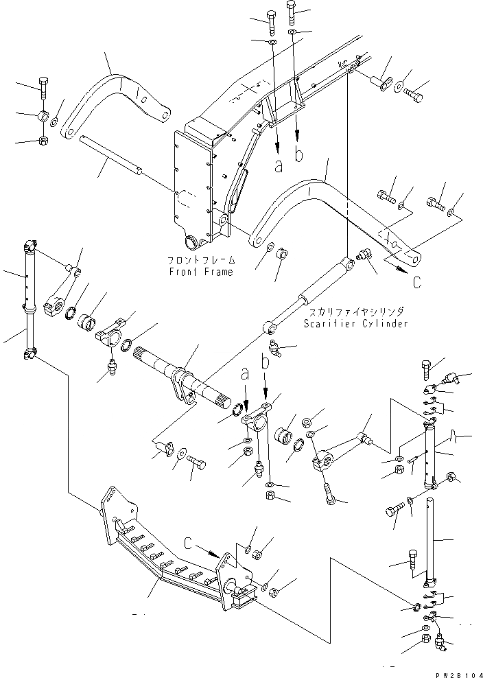 Схема запчастей Komatsu GD555-3 - SCARIFIER (ADJUST ROD ТИП) РАБОЧЕЕ ОБОРУДОВАНИЕ
