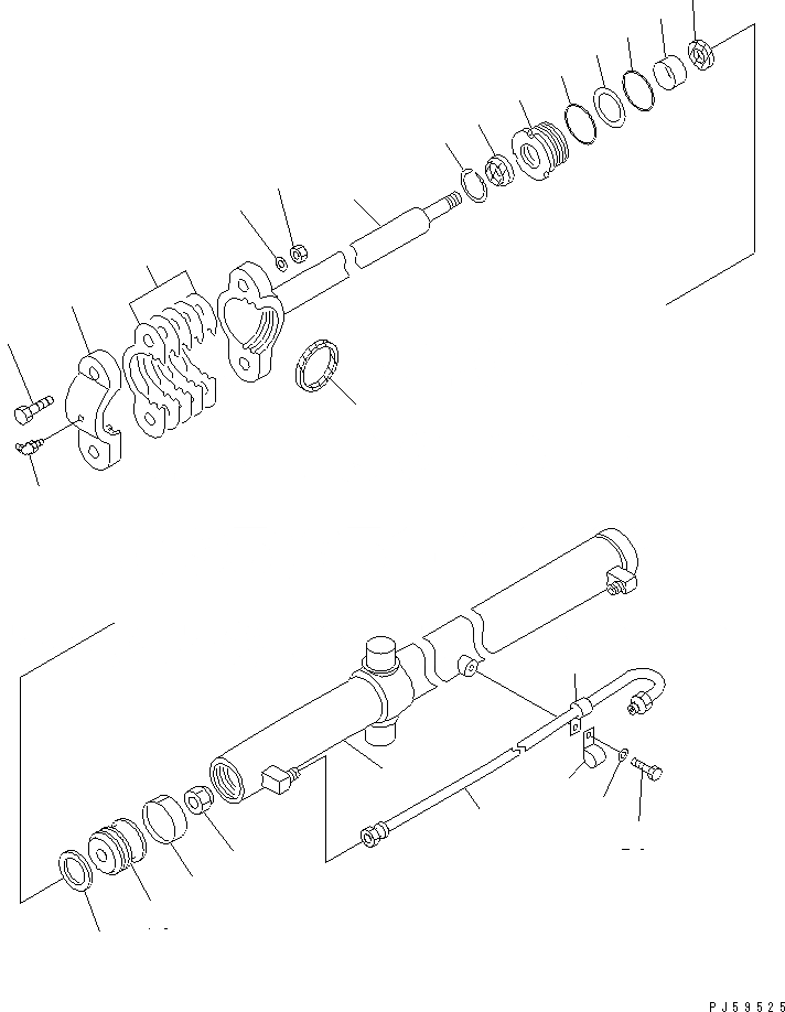 Схема запчастей Komatsu GD555-3 - ЦИЛИНДР ПОДЪЕМА ОТВАЛА (ВНУТР. ЧАСТИ)(№-) ОСНОВН. КОМПОНЕНТЫ И РЕМКОМПЛЕКТЫ