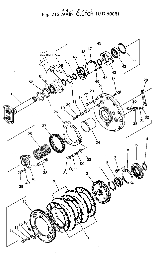 Схема запчастей Komatsu GD600R-1 - ОСНОВН. МУФТА СИЛОВАЯ ПЕРЕДАЧА