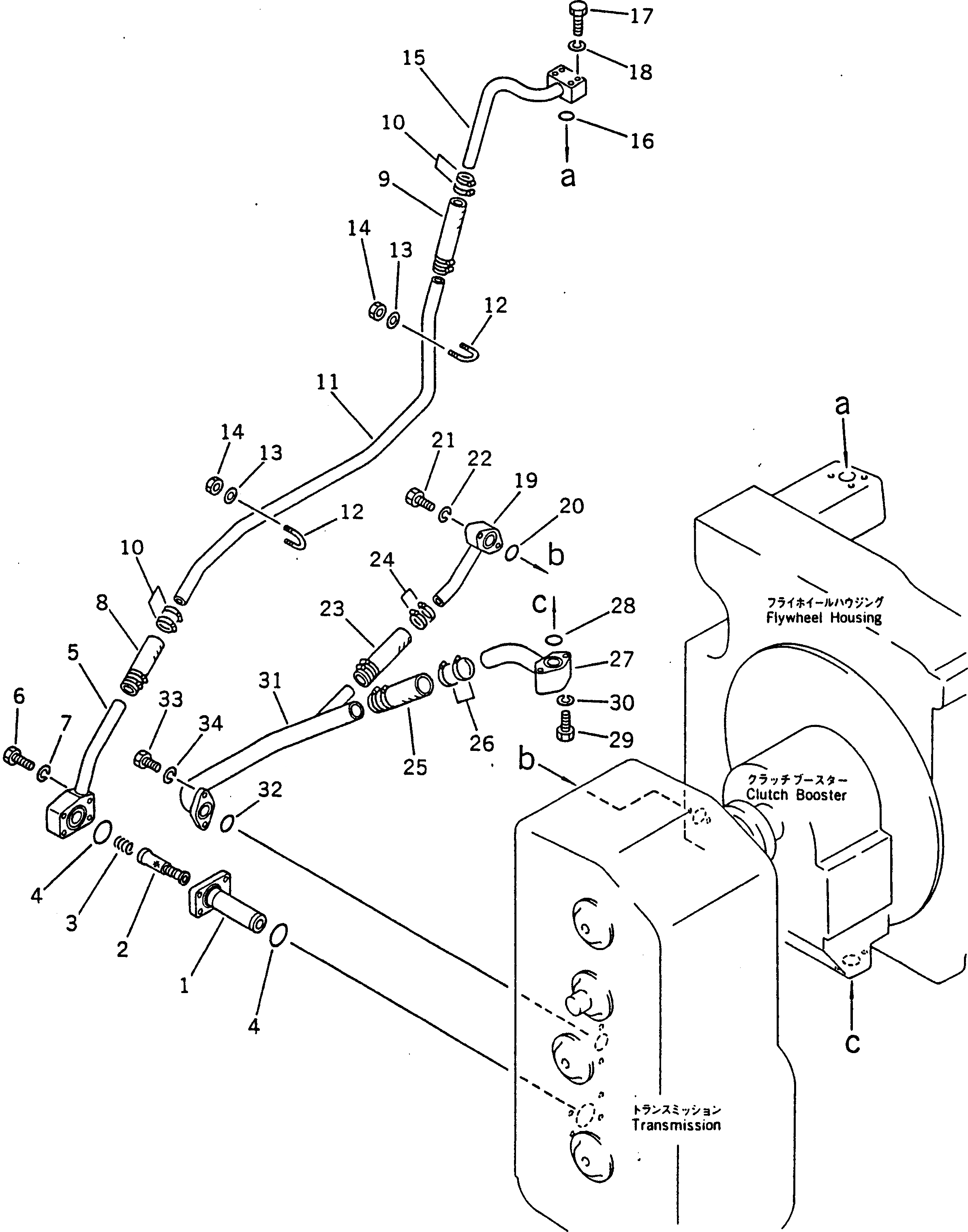 Схема запчастей Komatsu GD600R-3 - МУФТА УСИЛИТЕЛЬ ТРУБЫ (ВХОДН.) СИЛОВАЯ ПЕРЕДАЧА