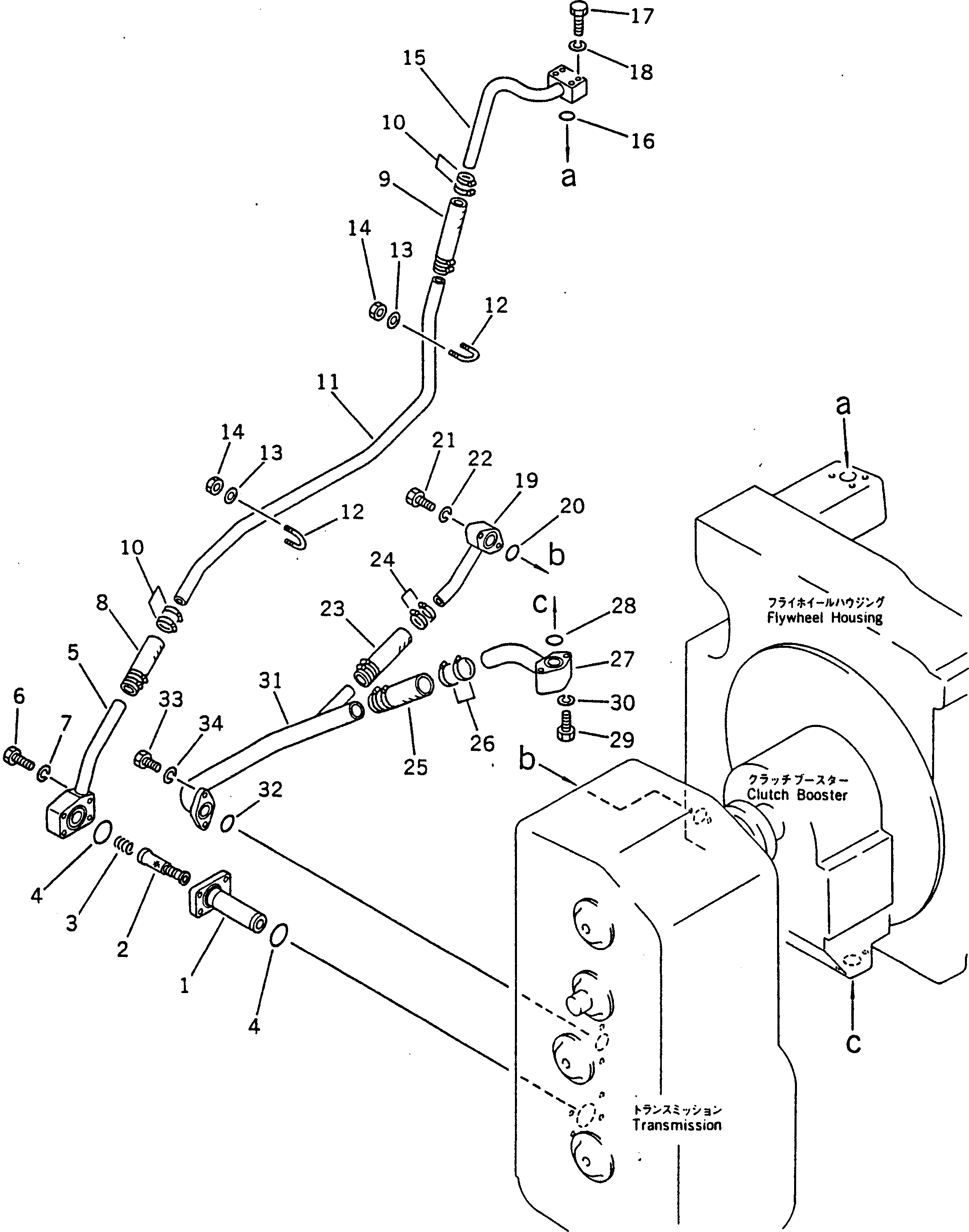 Схема запчастей Komatsu GD600R-3 - МУФТА УСИЛИТЕЛЬ ТРУБЫ (ВХОДН.) СИЛОВАЯ ПЕРЕДАЧА