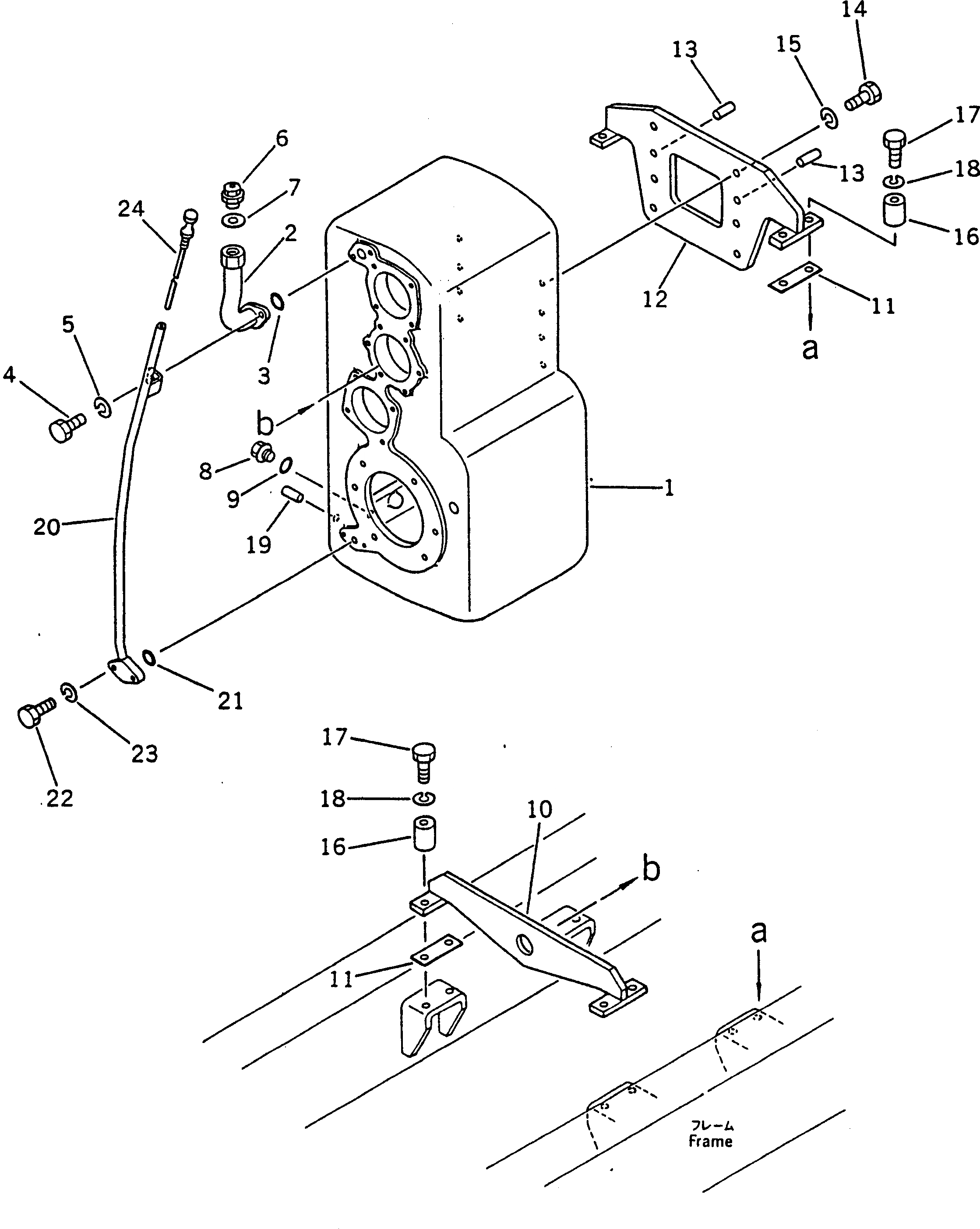 Схема запчастей Komatsu GD600R-3 - КОРПУС ТРАНСМИССИИ И КРЕПЛЕНИЕ СИЛОВАЯ ПЕРЕДАЧА