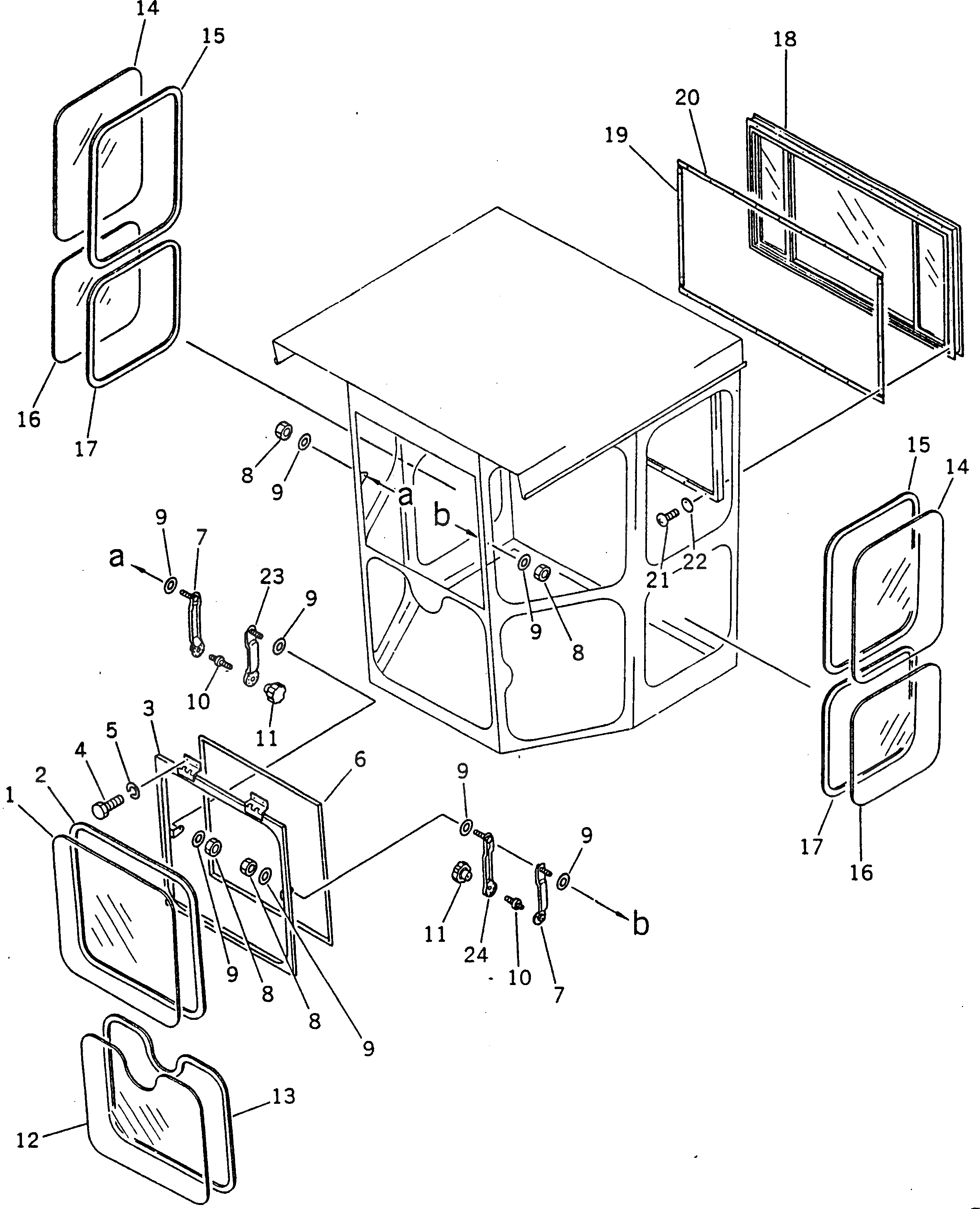 Схема запчастей Komatsu GD600R-3 - КАБИНА (/) ОПЦИОННЫЕ КОМПОНЕНТЫ