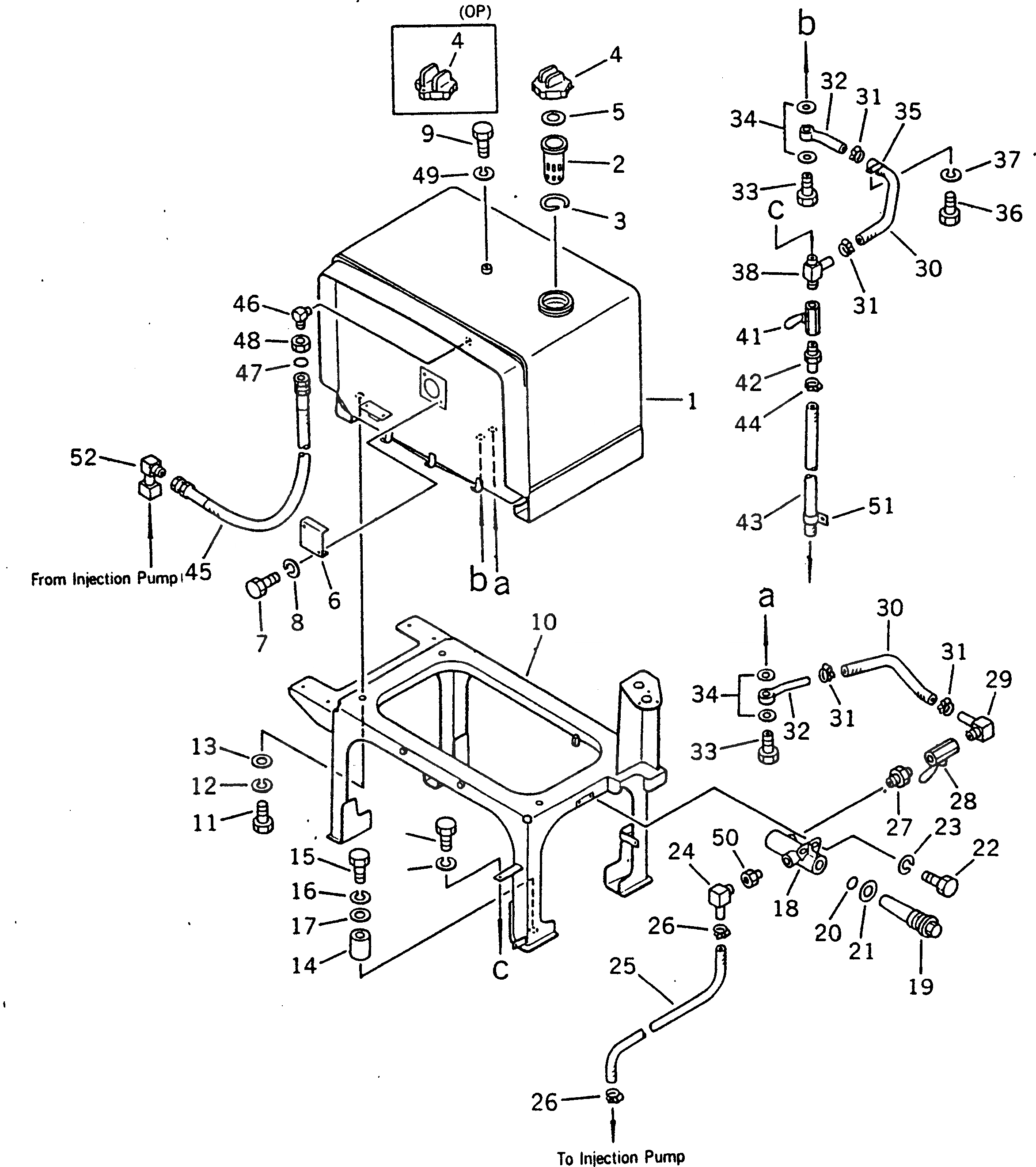 Схема запчастей Komatsu GD605A-3 - ТОПЛИВН. БАК. AND ТОПЛИВОПРОВОД. КОМПОНЕНТЫ ДВИГАТЕЛЯ И ЭЛЕКТРИКА