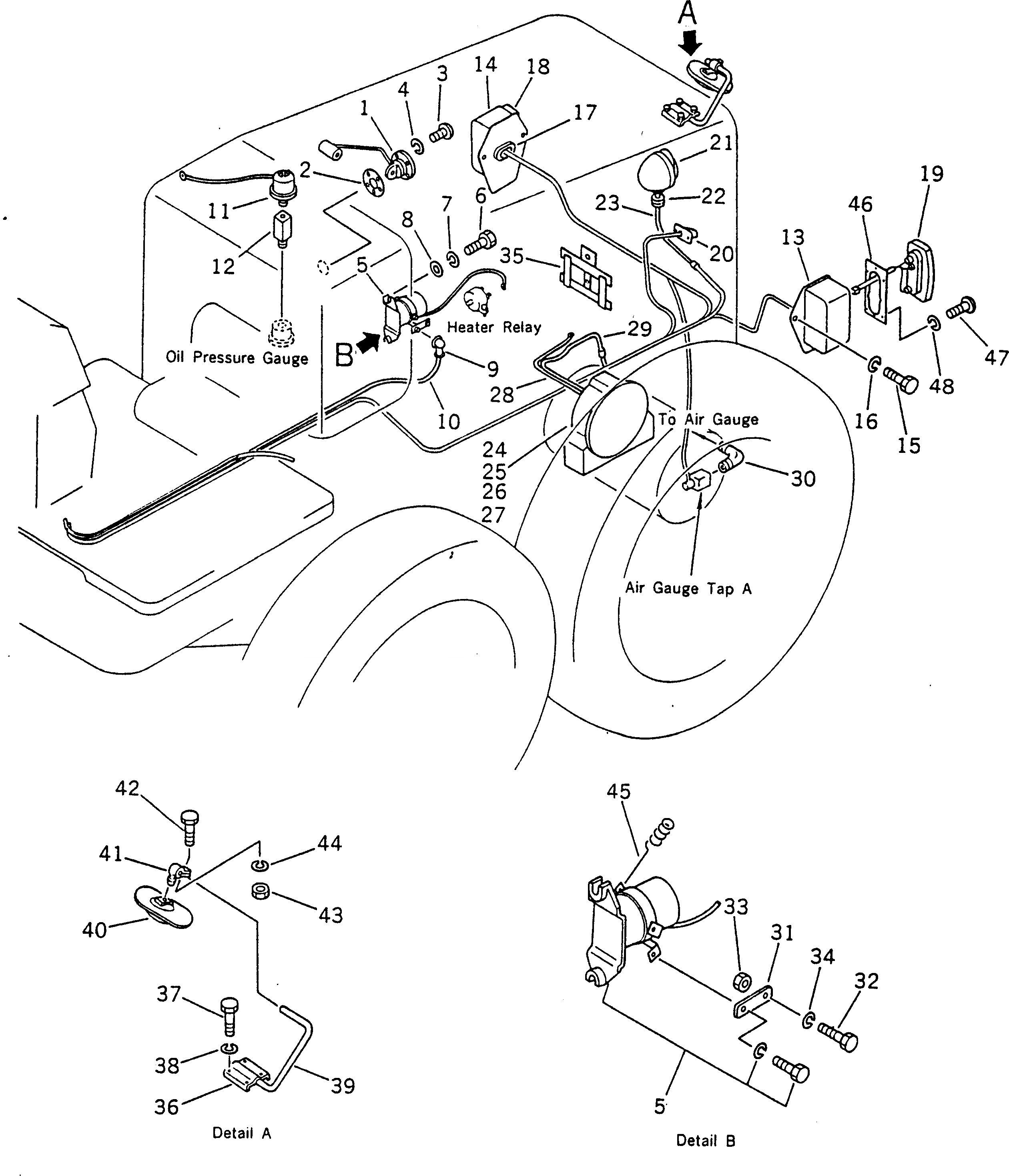 Схема запчастей Komatsu GD605A-3 - ЭЛЕКТРИКА КОМПОНЕНТЫ ДВИГАТЕЛЯ И ЭЛЕКТРИКА