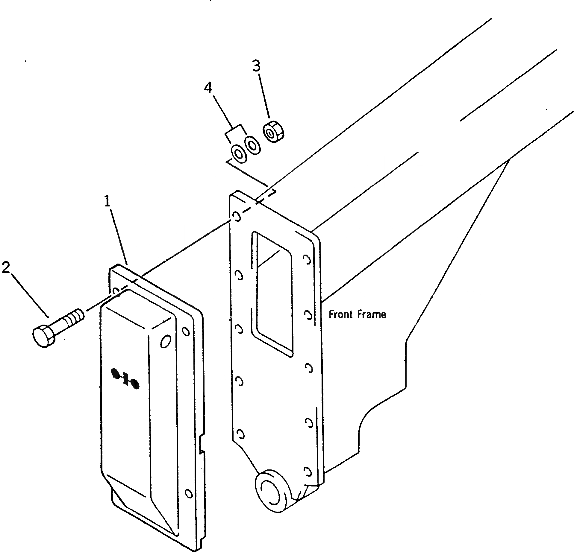 Схема запчастей Komatsu GD605A-3 - ПРОТИВОВЕС РАМА И ЧАСТИ КОРПУСА