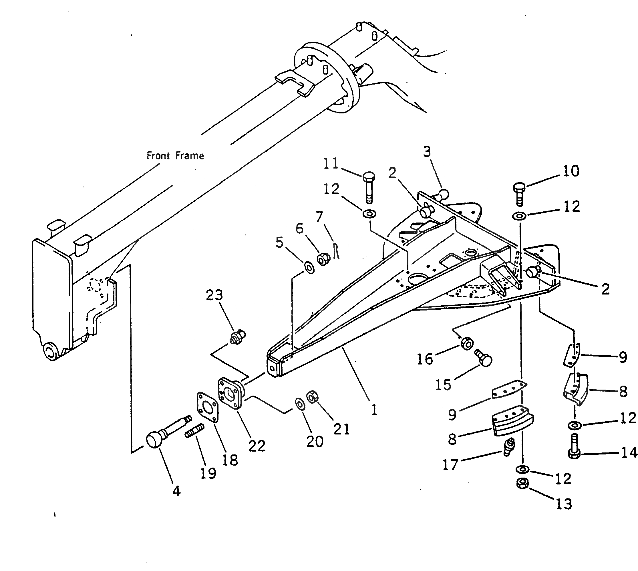 Схема запчастей Komatsu GD605A-3 - СЦЕПНОЕ УСТРОЙСТВО РАБОЧЕЕ ОБОРУДОВАНИЕ