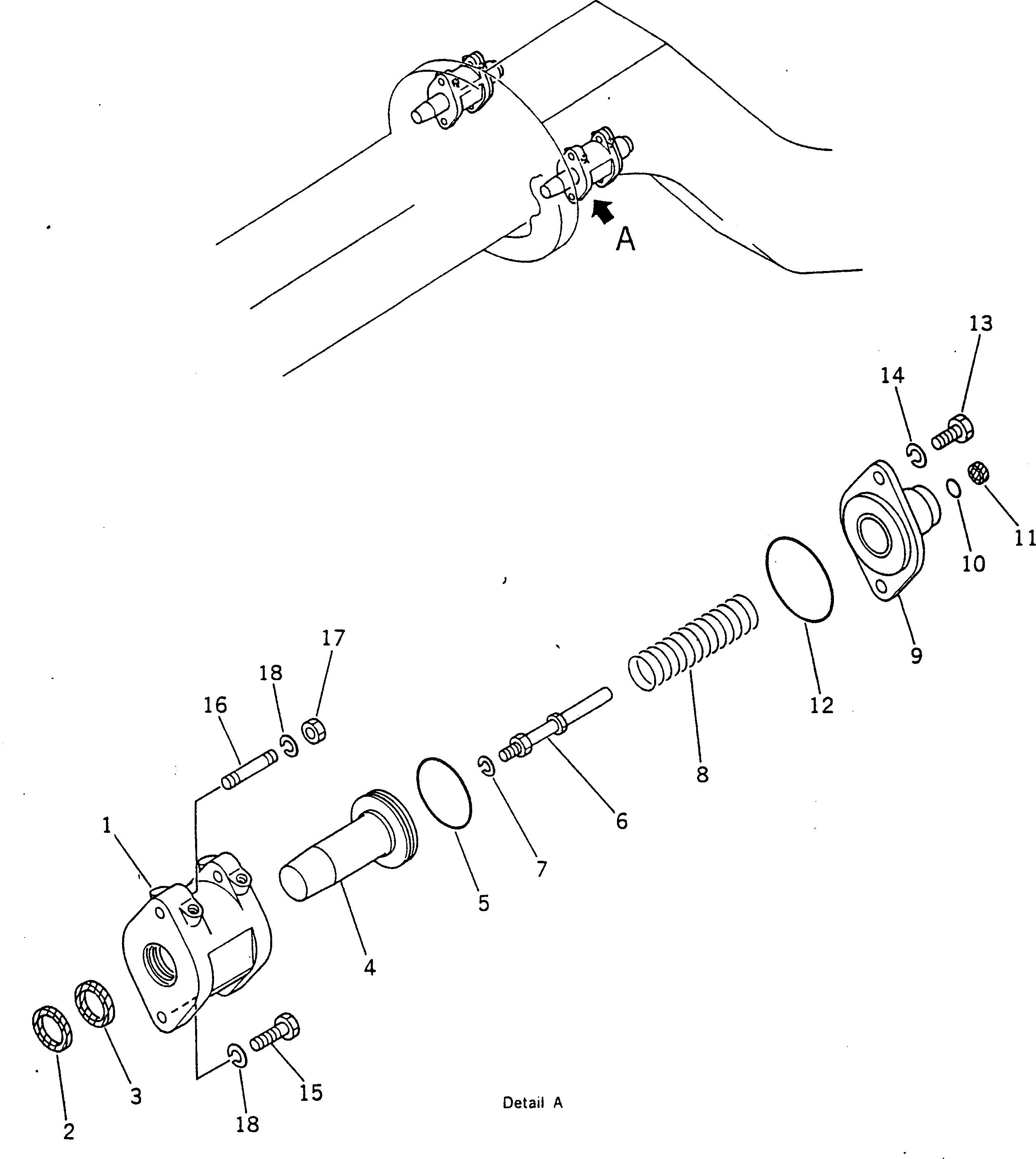 Схема запчастей Komatsu GD605A-3 - ОГРАНИЧИТЕЛЬН. ШТИФТ РАБОЧЕЕ ОБОРУДОВАНИЕ